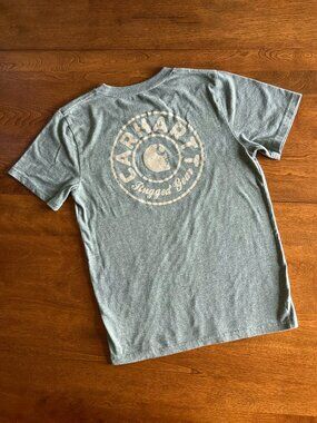 Carhartt heather green "Rugged Gear" T-shirt M 10-12